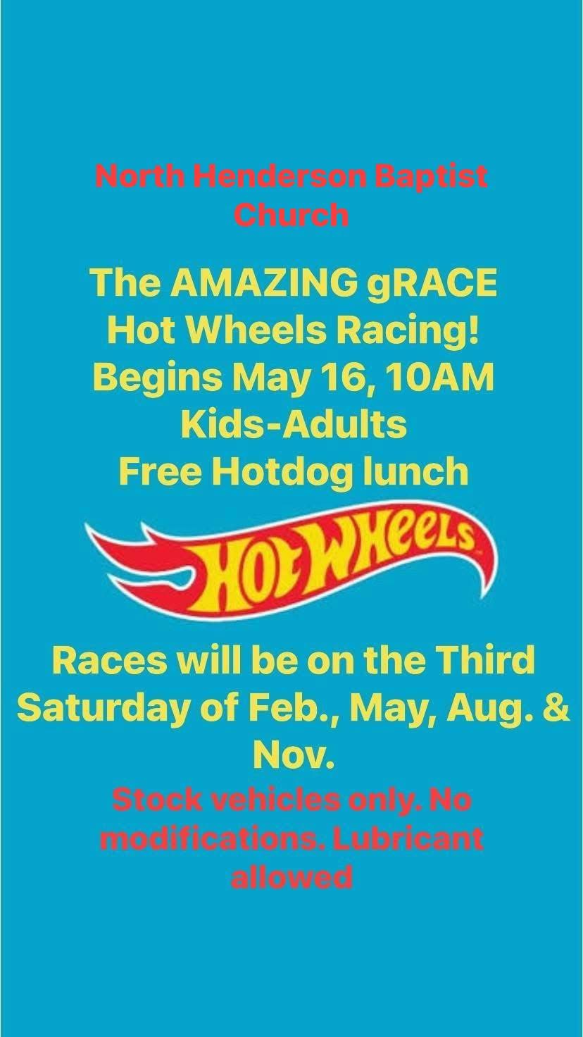 Flyer for The AMAZING gRACE Hot Wheels Racing event